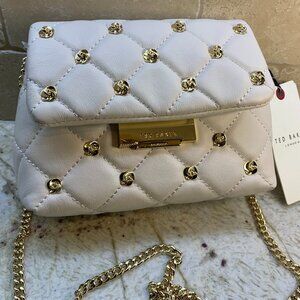 Ted Baker Ginn Leather Quilted Crossbody Bag NWT Cream